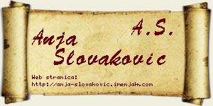 Anja Slovaković vizit kartica